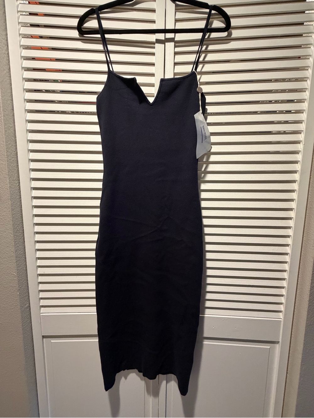 NWT Naadam Sleek Ribbed Spaghetti-Strap Midi Dress